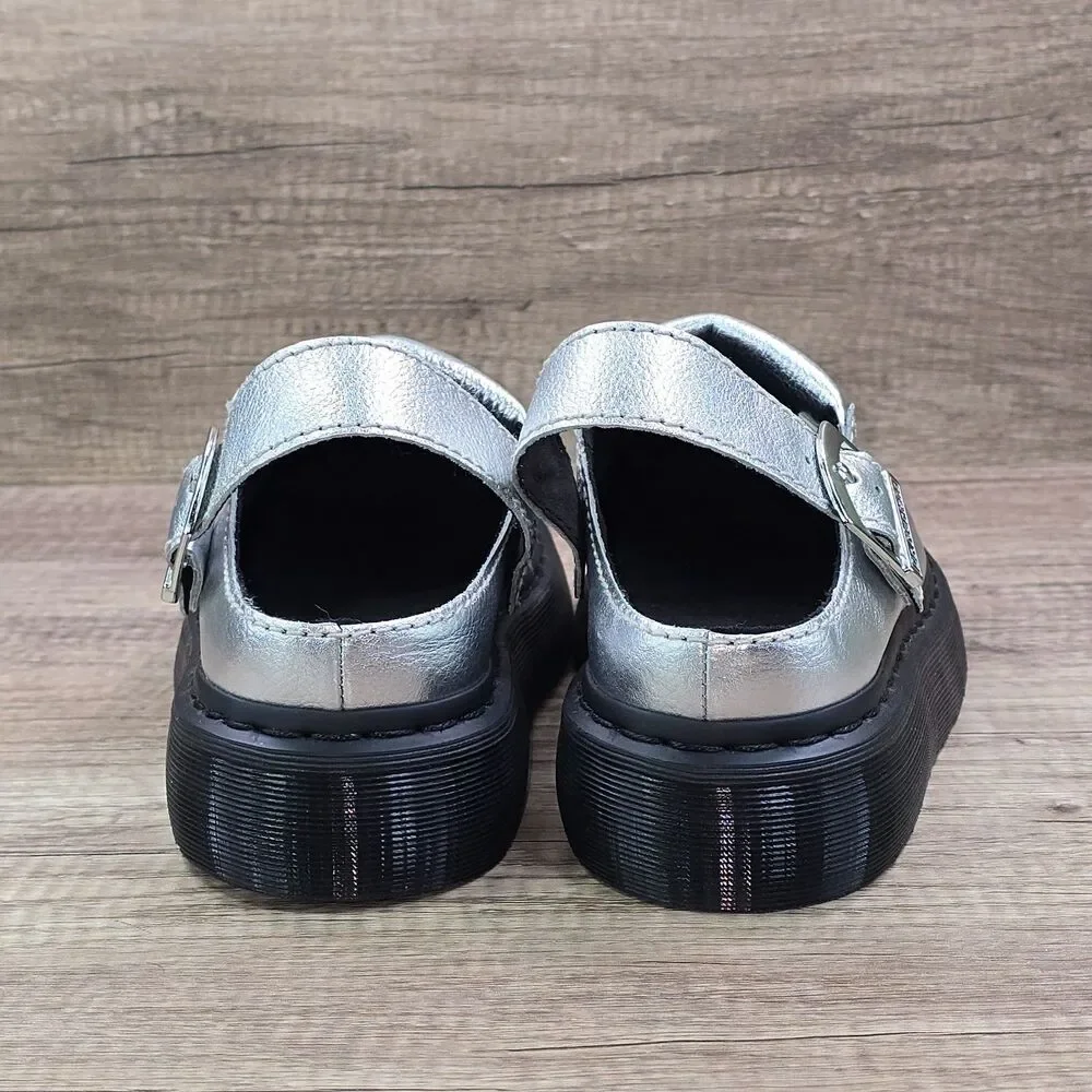Dr. Martens Laketen Men's Sz 9 Women's Sz 10 Silver Slingback Platform Sandals